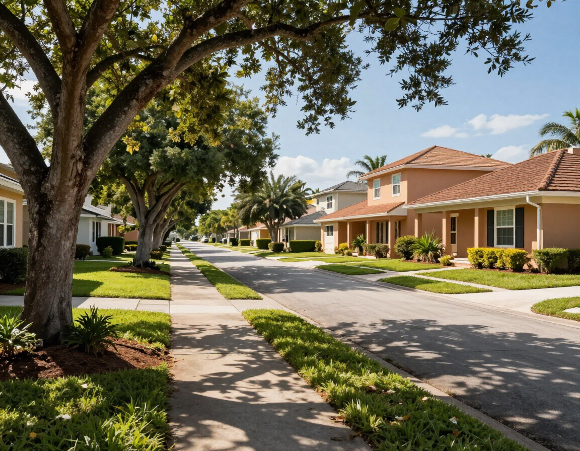 Cocoa neighborhood streetscape