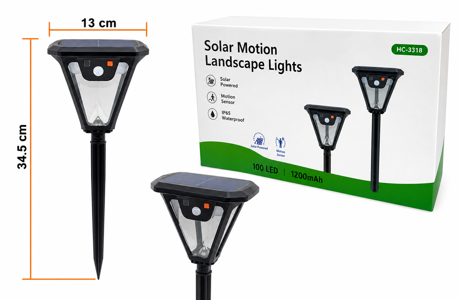 FAROLA SOLAR CON SENSOR DE MOVIMIENTO