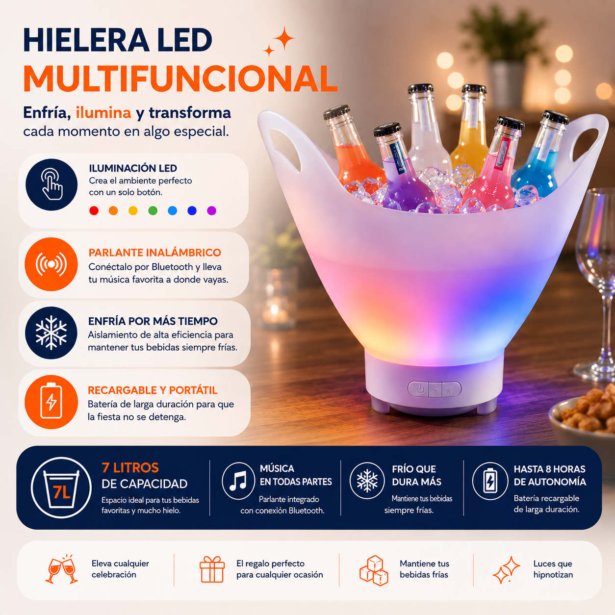 HIELERA PARLANTE 7 LITROS