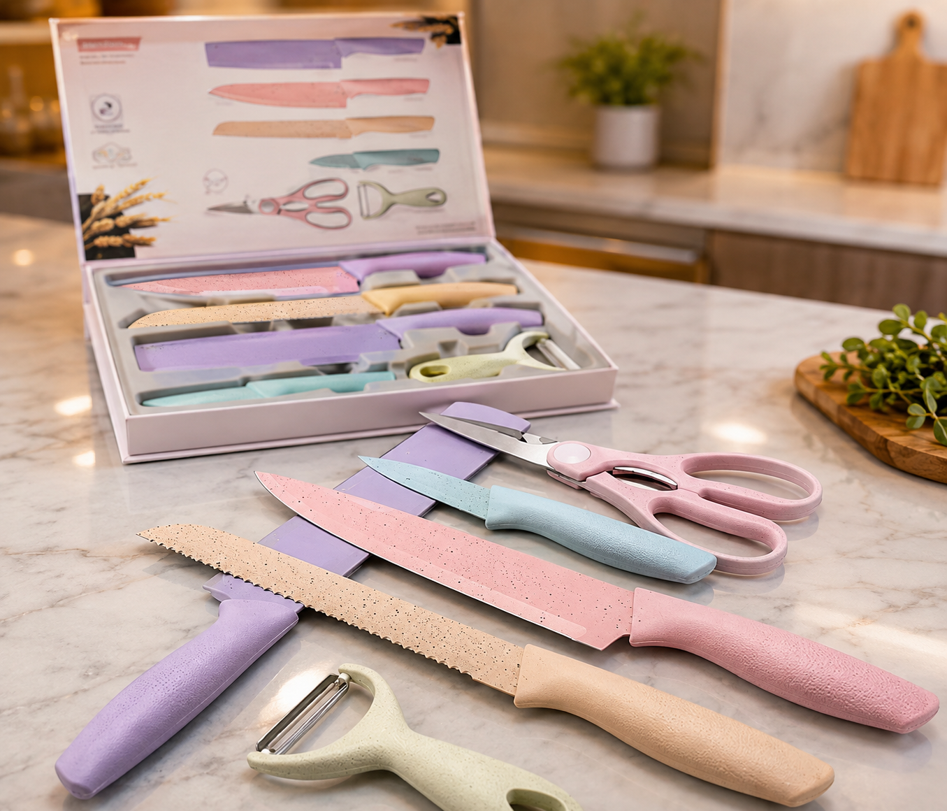 SET CUCHILLOS MULTICOLOR