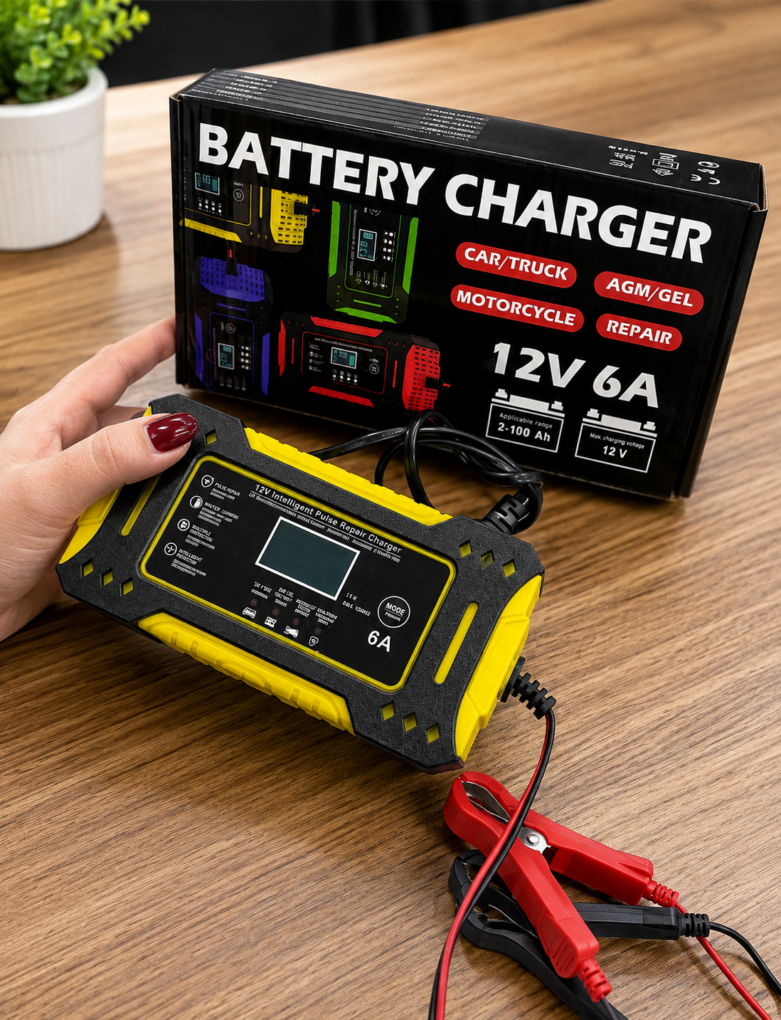 CARGADOR BATERIA AUTO/MOTO PORTATIL - INICIADOR