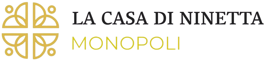 Logo for La Casa di Ninetta, with a gold geometric design and text 