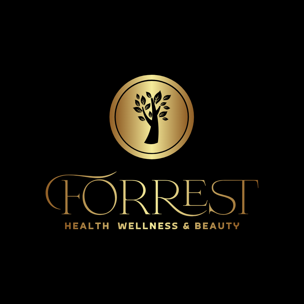 A gold tree emblem inside a circle above the gold text 