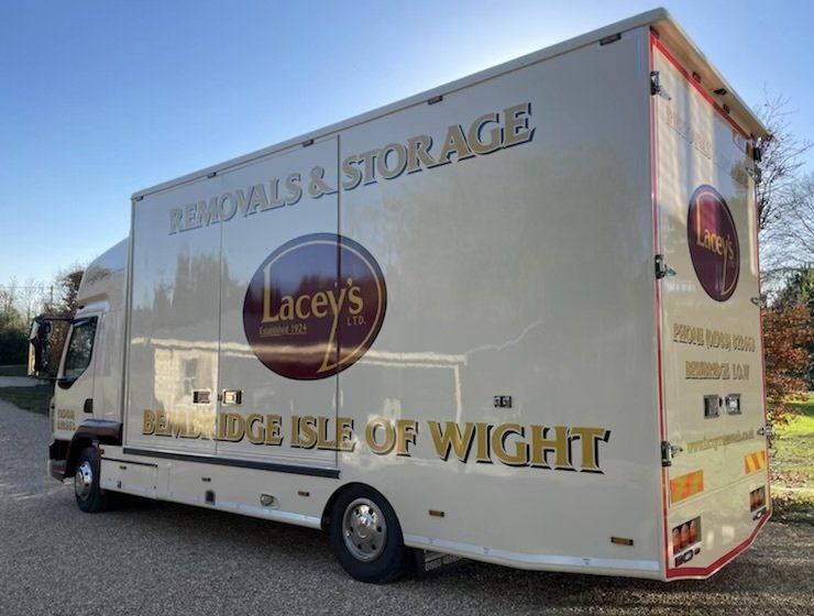A large white truck with 