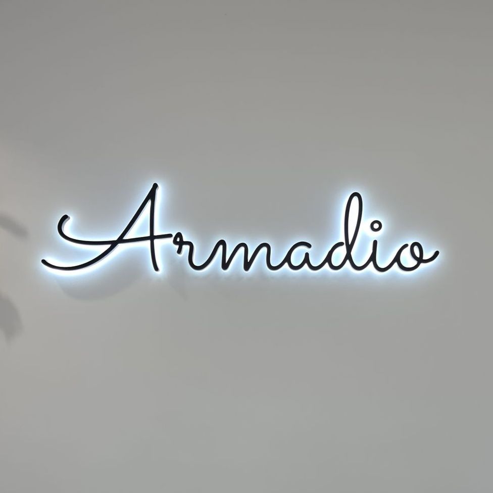 dress shop illuminated sign 