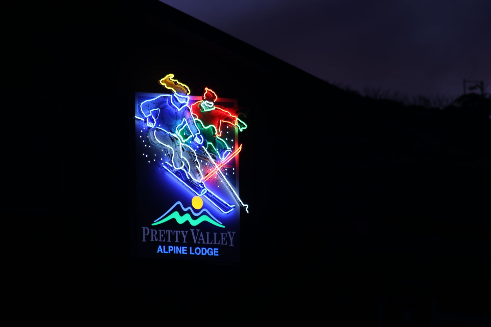 moving neon sign