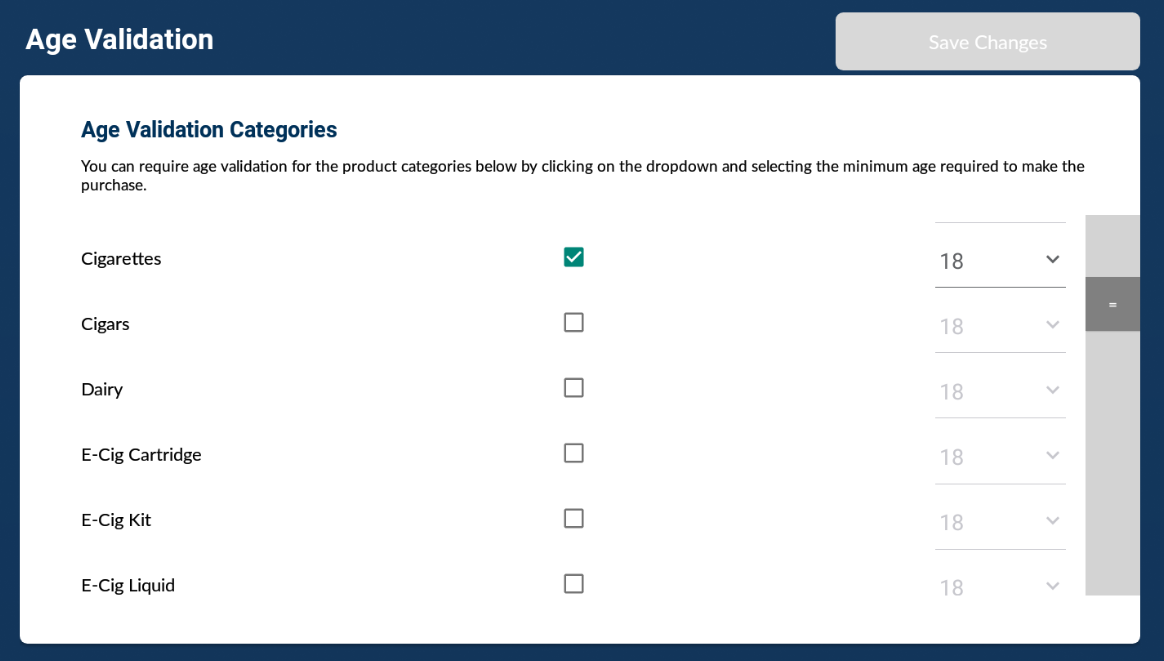 A screenshot of a website that says age validation