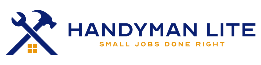 The logo for handyman lite shows a wrench and hammer crossed over each other.