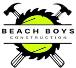 The logo for Beach Boys Construction shows a circular saw and two hammers.