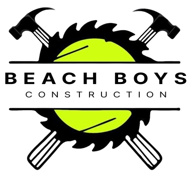 The logo for Beach Boys Construction shows a circular saw and two hammers.