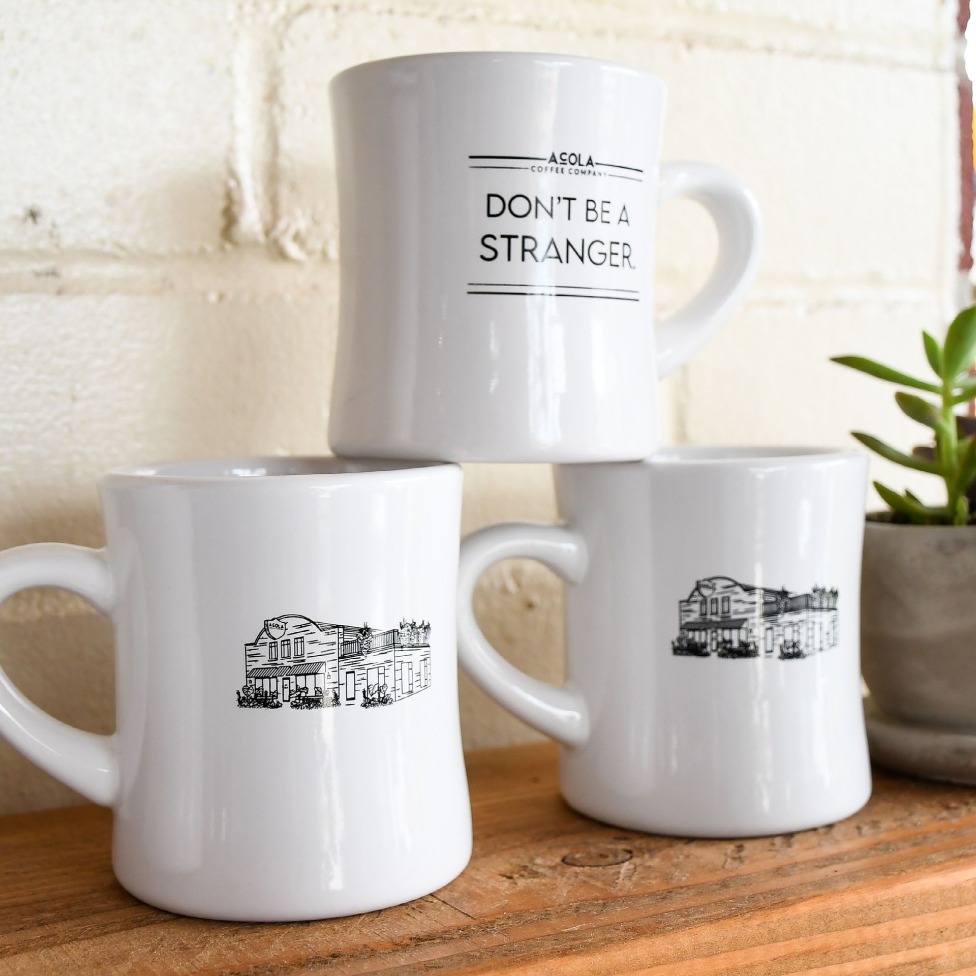Acola Building diner mug from Acola Coffee Company Columbia MO