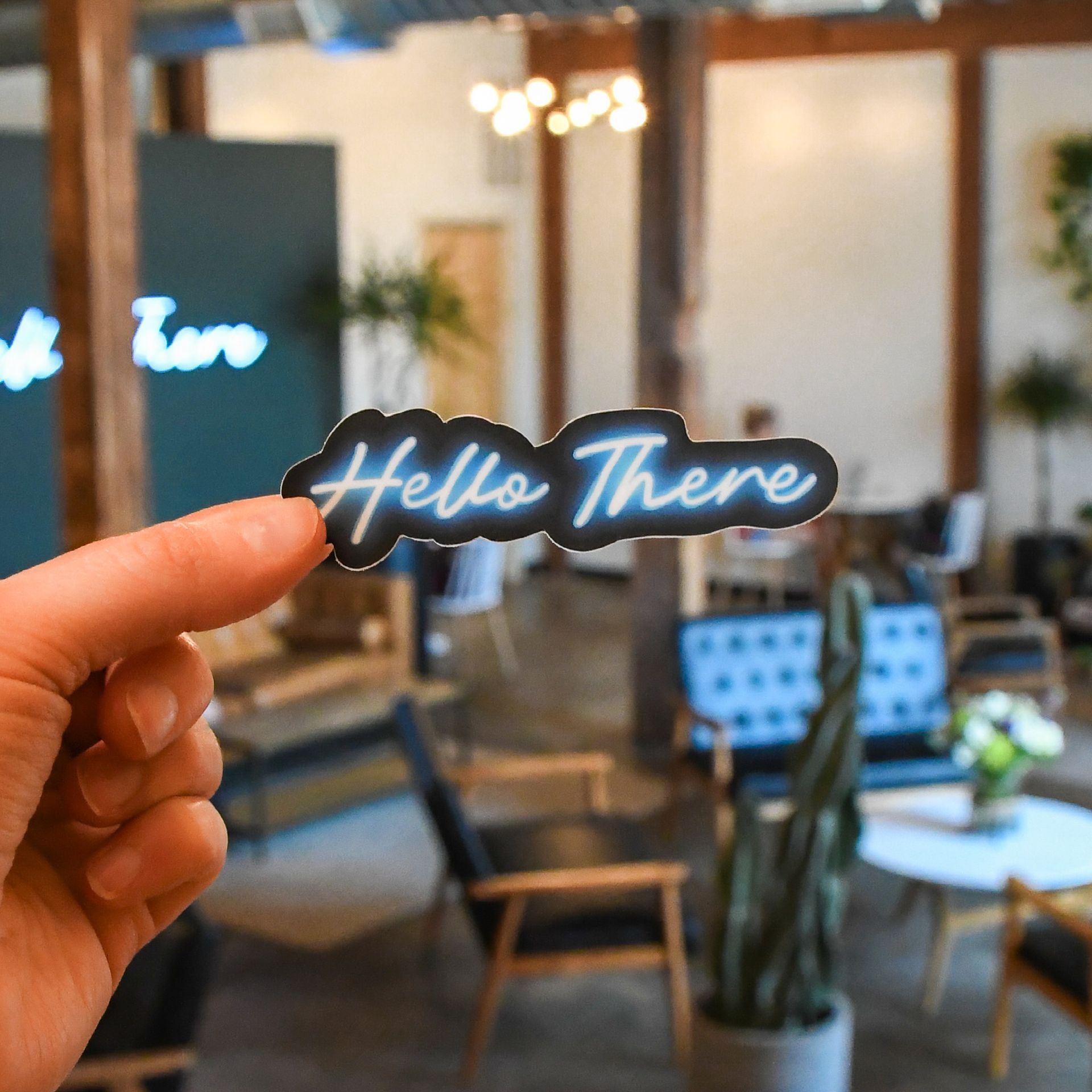 Hello There sticker from Acola Coffee Company Columbia MO