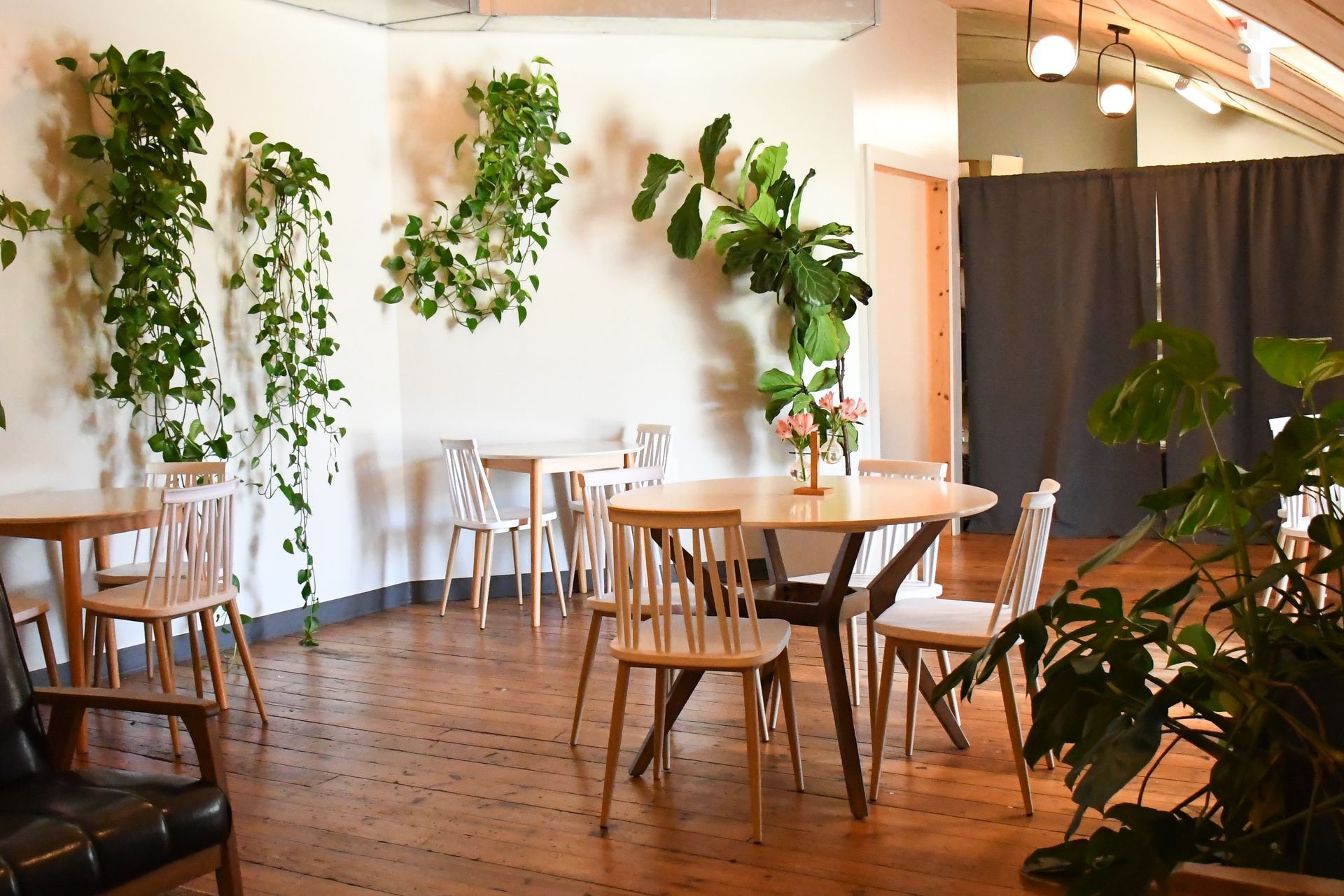 Upstairs private event space with seating at Acola Coffee Company Columbia MO