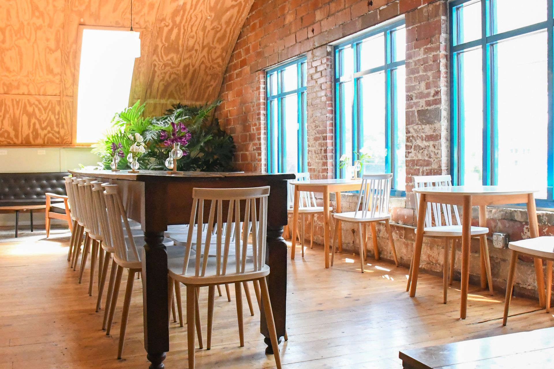 Private gathering space with decor at Acola Coffee Company Columbia MO