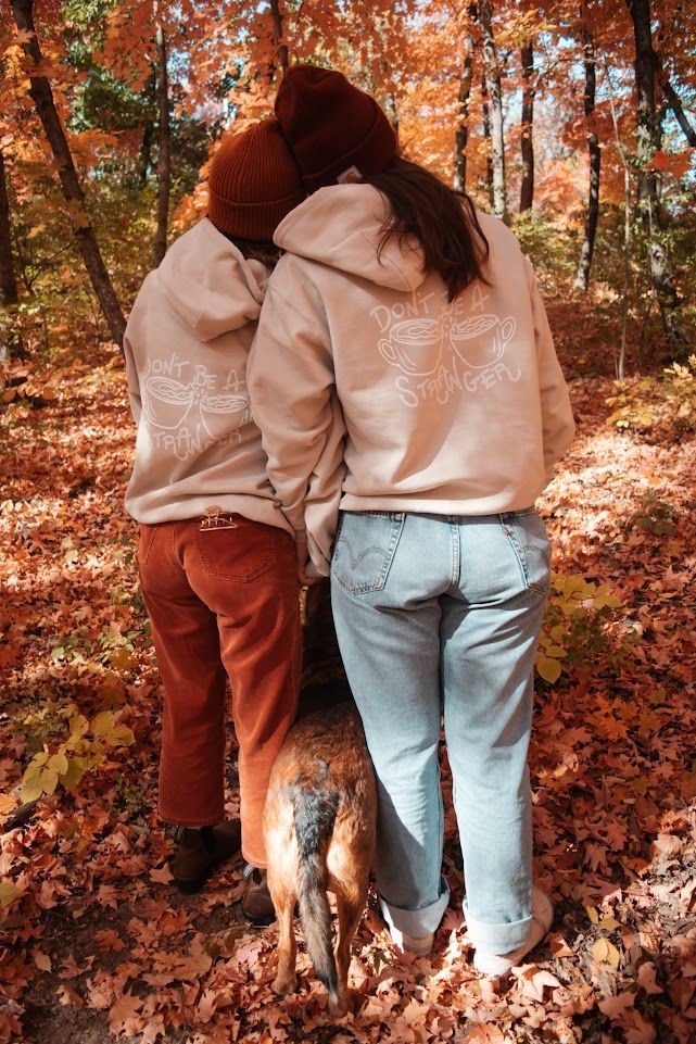 Dont Be a Stranger tan hoodie from Acola Coffee Company Columbia MO