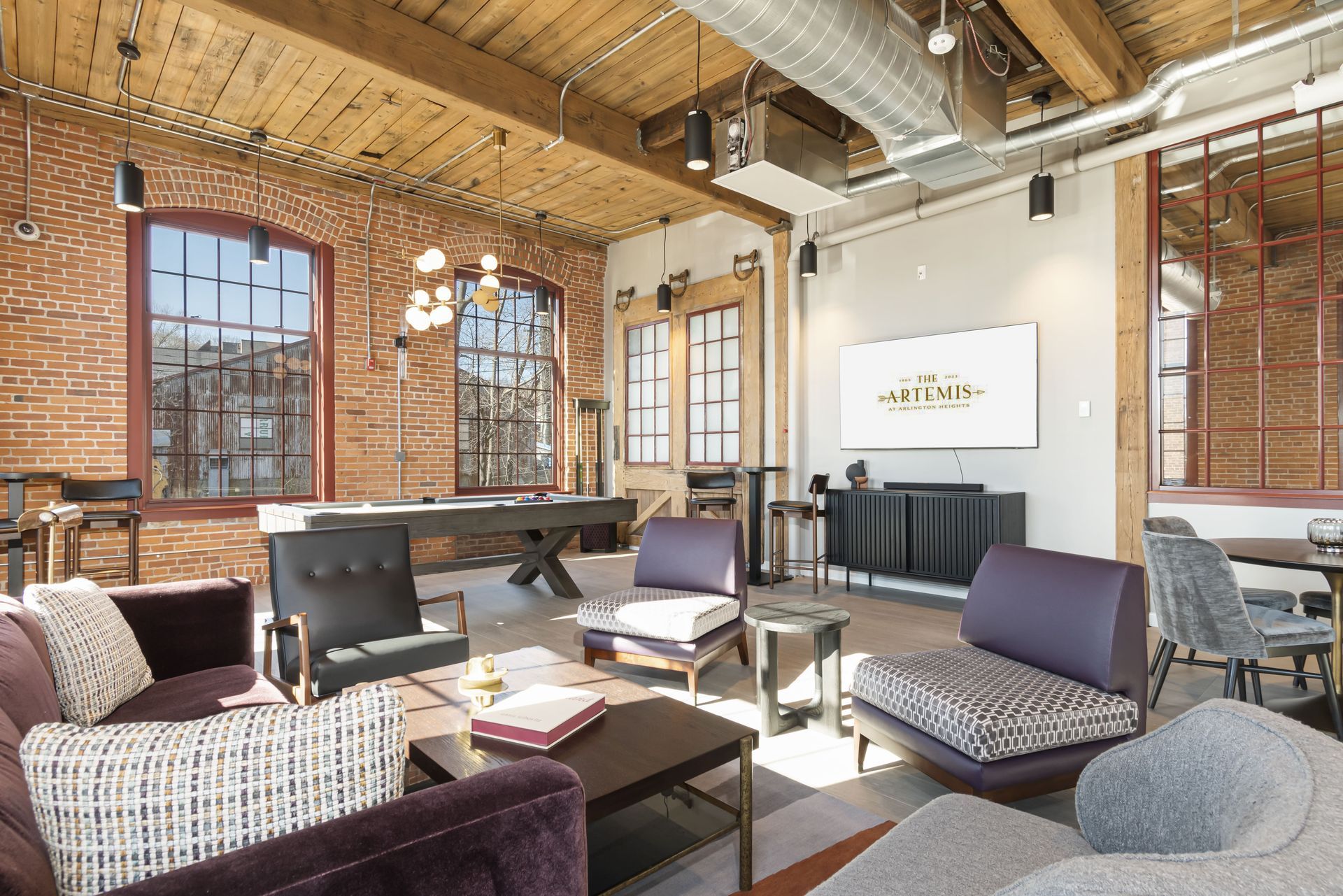 Resident seating area at The Artemis at Arlington Heights.