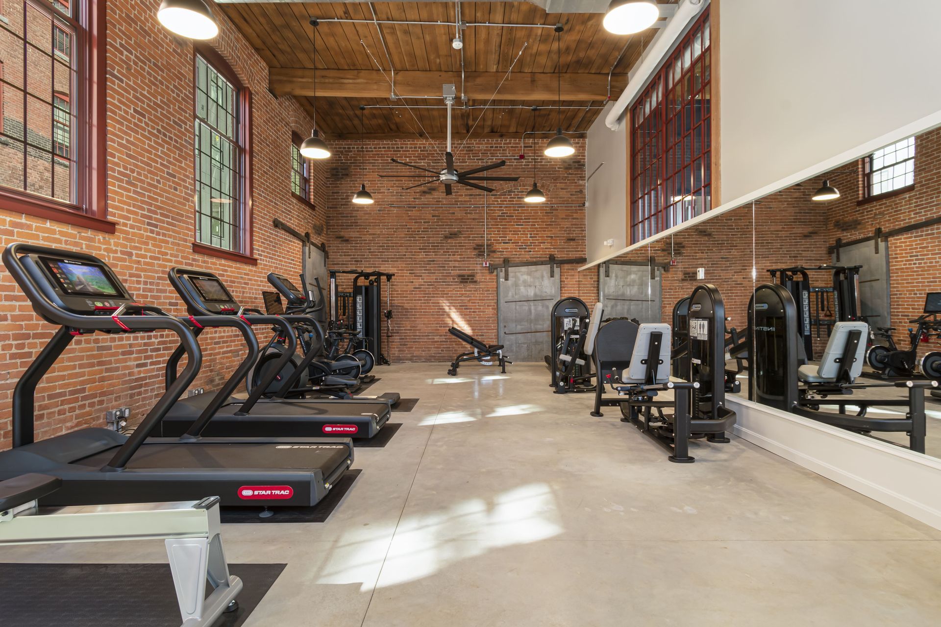Fitness center at The Artemis at Arlington Heights.