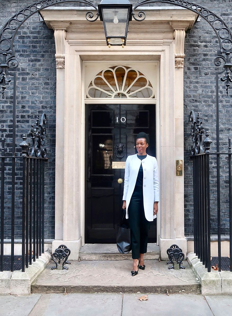 ELizabeth Nyamayaro at 10 Downing in London