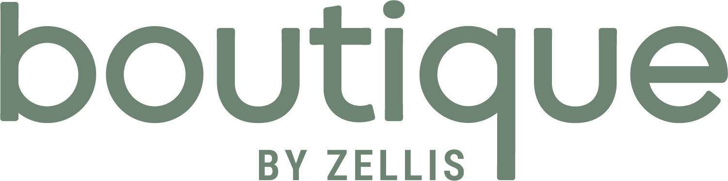 Boutique by Zellis logo in gray and green text