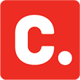 A red square with a white letter c on it.