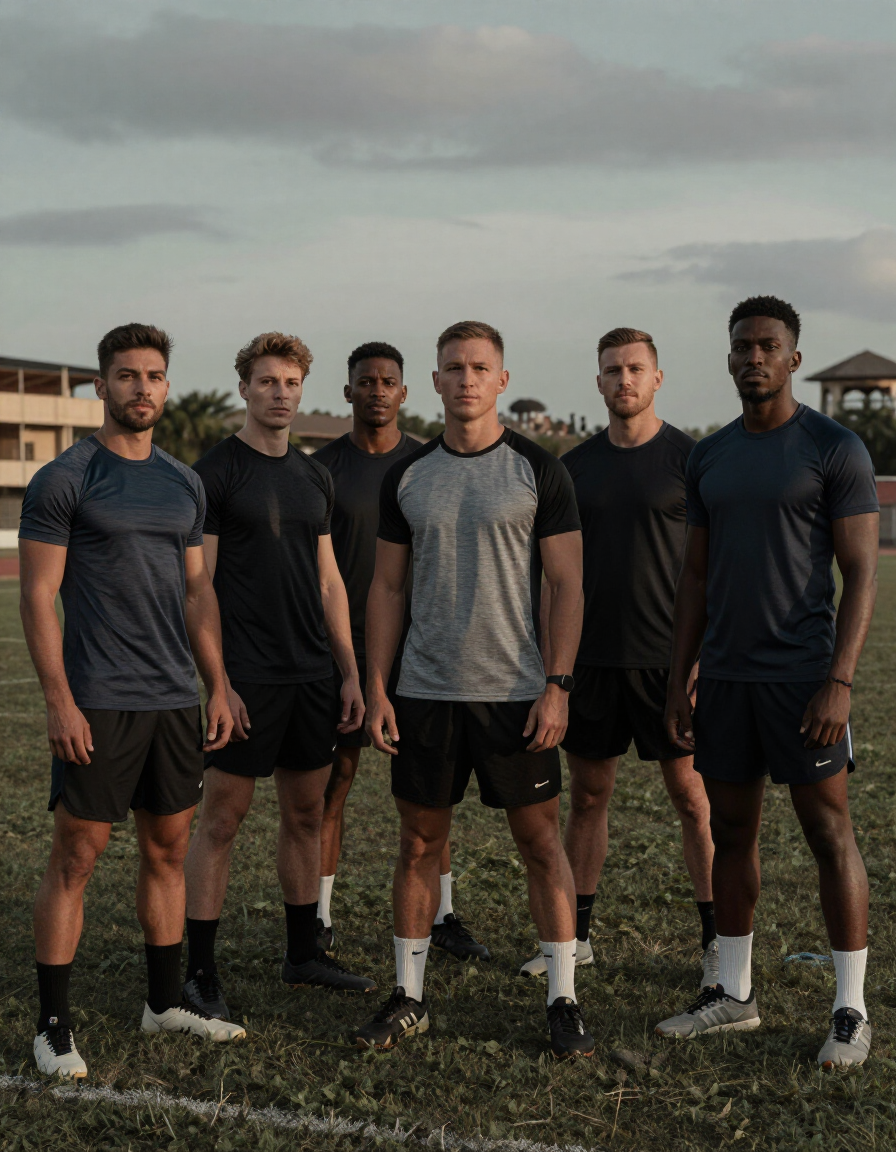 Squadra sportiva con abbigliamento personalizzato