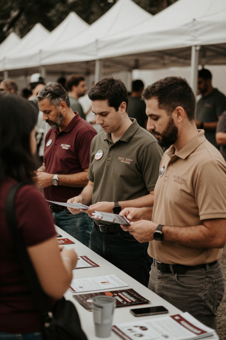 Team con abbigliamento brandizzato a evento promozionale