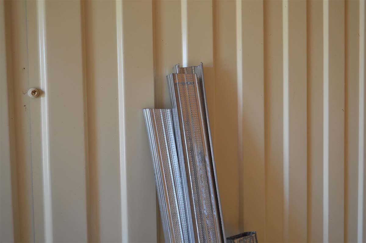 Metal Ceiling Battens On Shed Wall