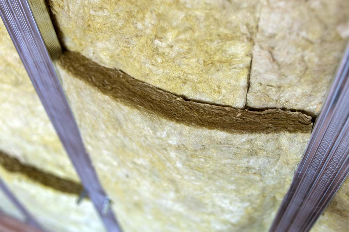Thermal Insulation Installed In A Shed's Ceiling Cavity