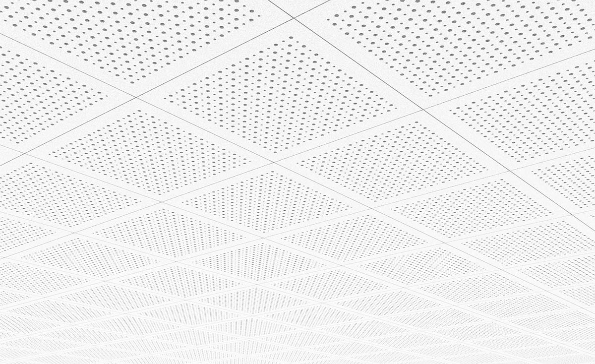 Tiled Acoustic Ceiling In Office