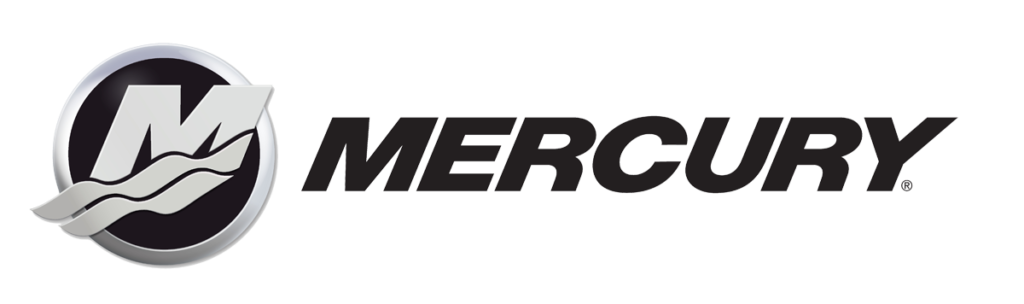 Mercury logo in black and gray with a stylized “M” icon
