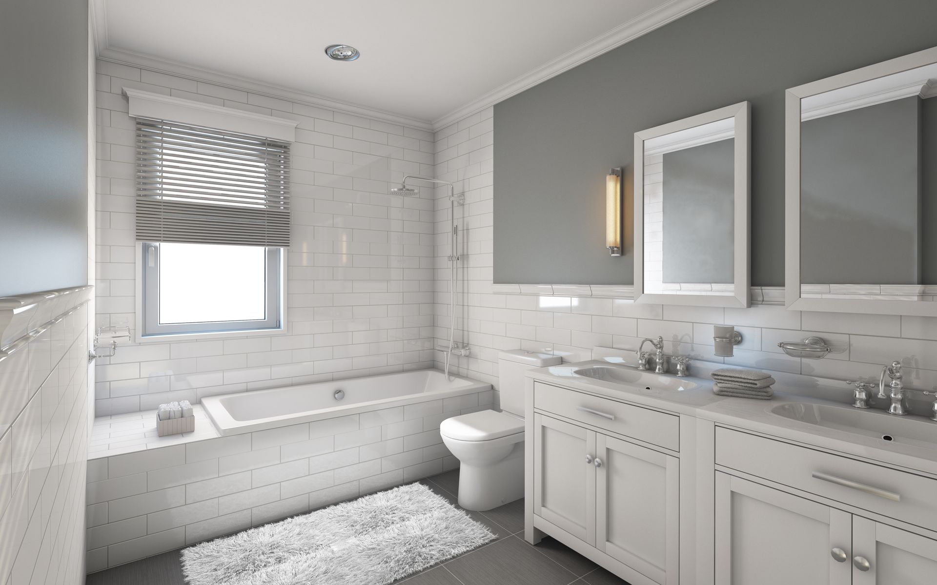 White bathroom highlighting elegance and comfort, ideal for bathroom renovation inspiration.