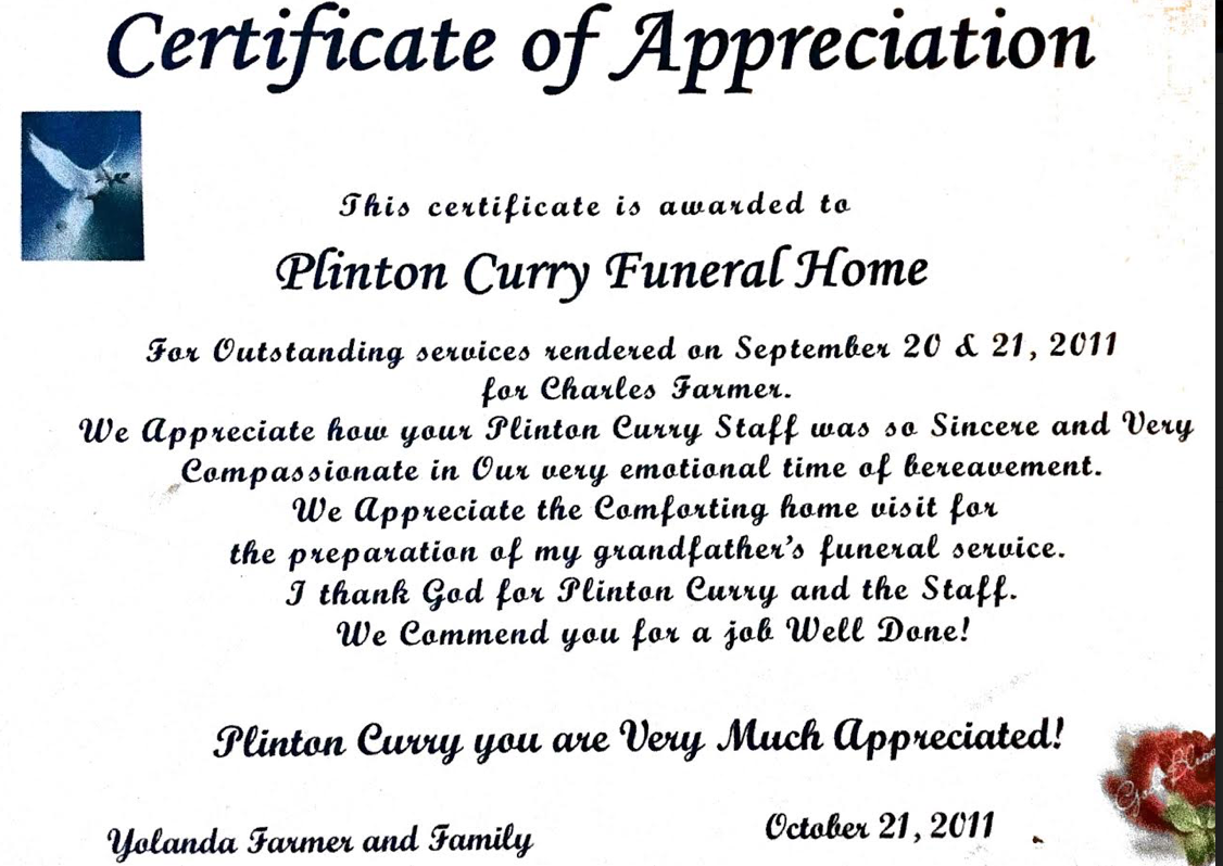 Plinton Curry Funeral Home Obituaries