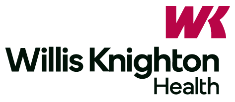 Willis Knighton Health logo with magenta WK icon and black text on white background