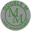 Black circle logo with two green-edged white "M" letters. "Double M" and "Land Management LLC" text.