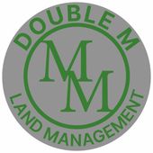 Black circle logo with two green-edged white "M" letters. "Double M" and "Land Management LLC" text.