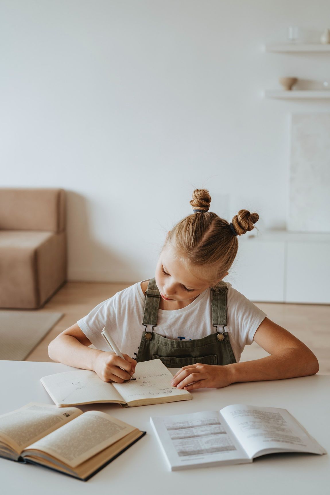 Girl studying