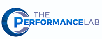 The Performance Lab logo in blue and gray text with a circular blue emblem