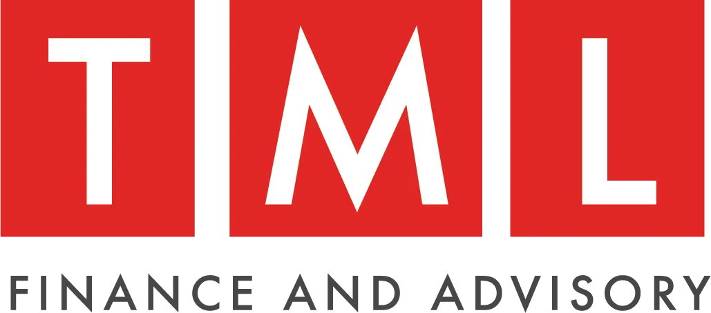 Logo with red squares, white letters