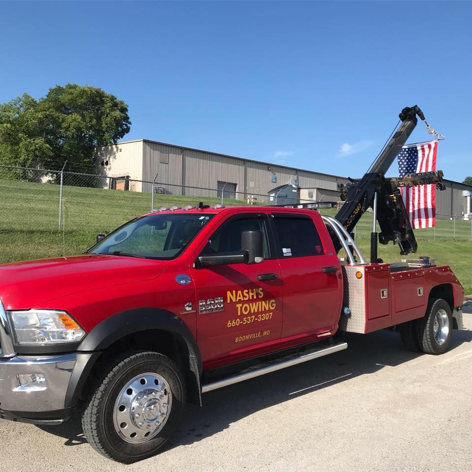 Red tow truck with 