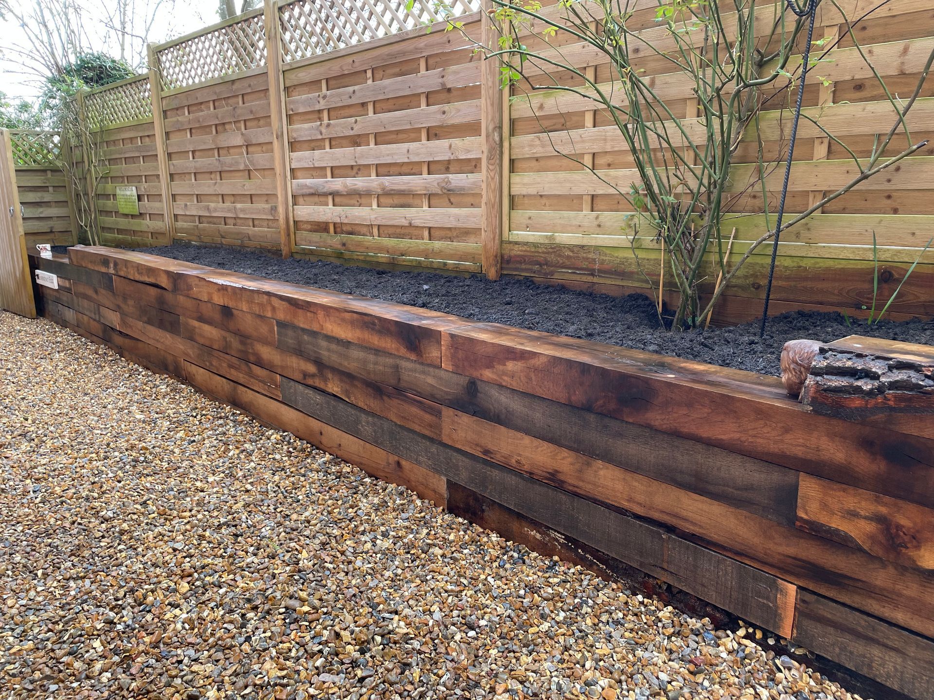 Hertfordshire Chapel Garden | Beautiful Oak Retaining Walls | Gardr