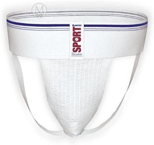Contoured to the male body for maximum support and protection during sports activities.