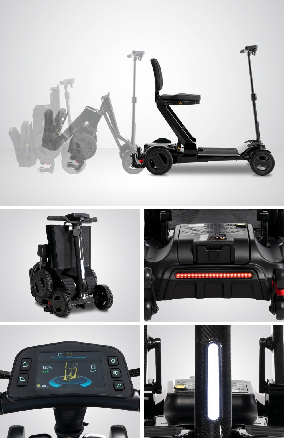 The iGo Folding Scooter is the latest super portable mobility device by Pride and will open your world to new experiences. It folds down for easy stowing.