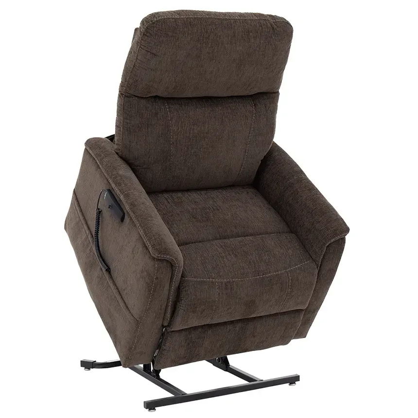 3 position lift chair, engineered furniture-grade laminate/hardwood frame, standard headrest and armrest covers, heat & massage option available.