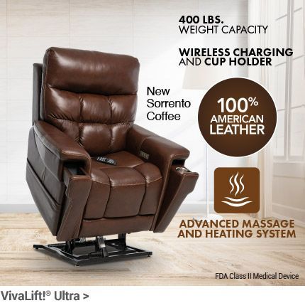 The remote features soft-touch buttons to adjust the chair into an infinite number of positions. The Atlas comes standard with legrest extension and a USB charging port.