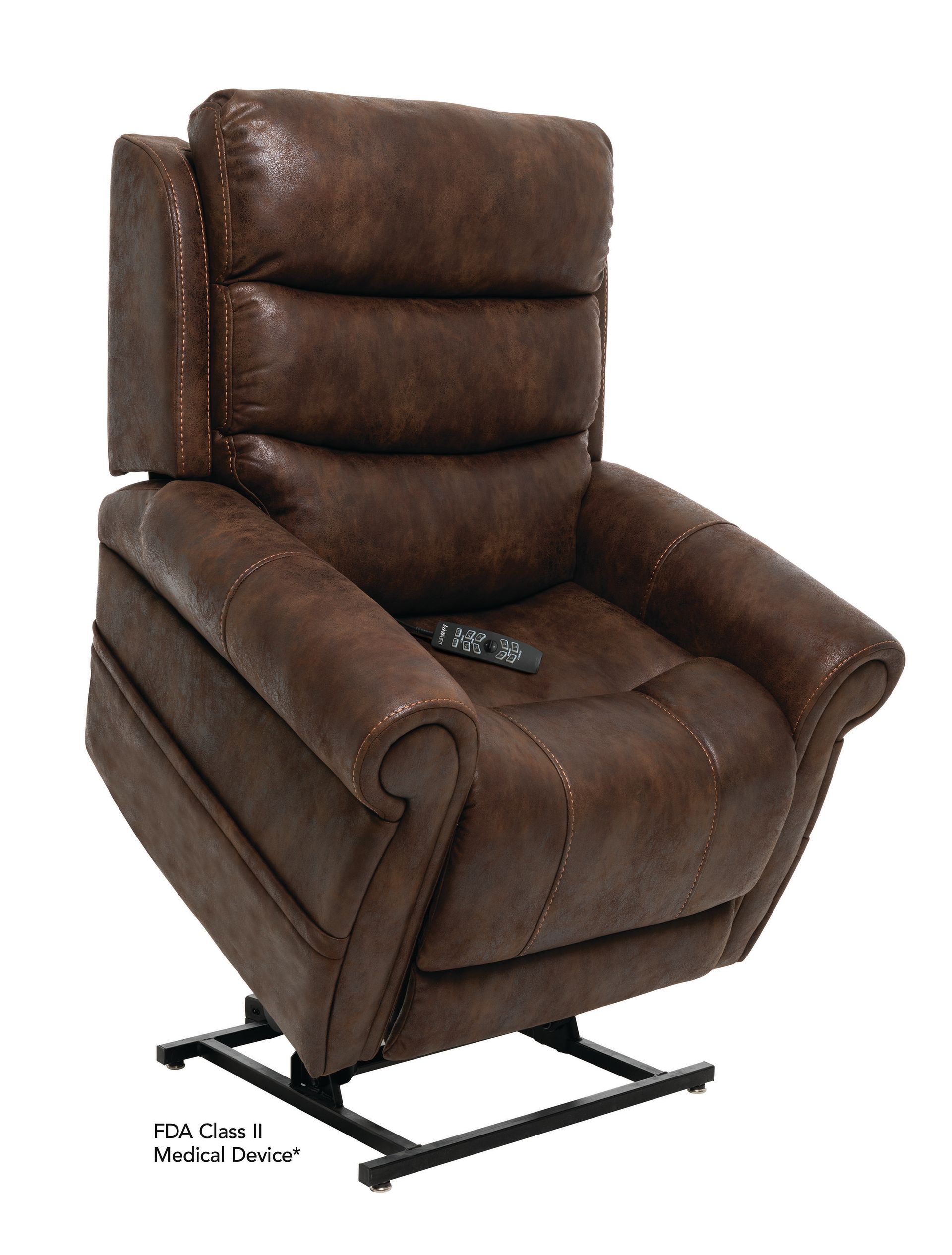 Infinite position full recline ideal for napping and relaxing, standard large dual pockets, easy-to-use hand control. energy-efficient transformer, features self-diagnostic electronics, quiet and smooth lift system.