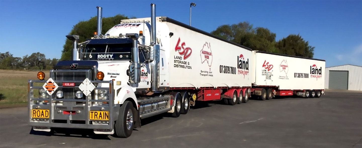 Land Transport truck making a delivery