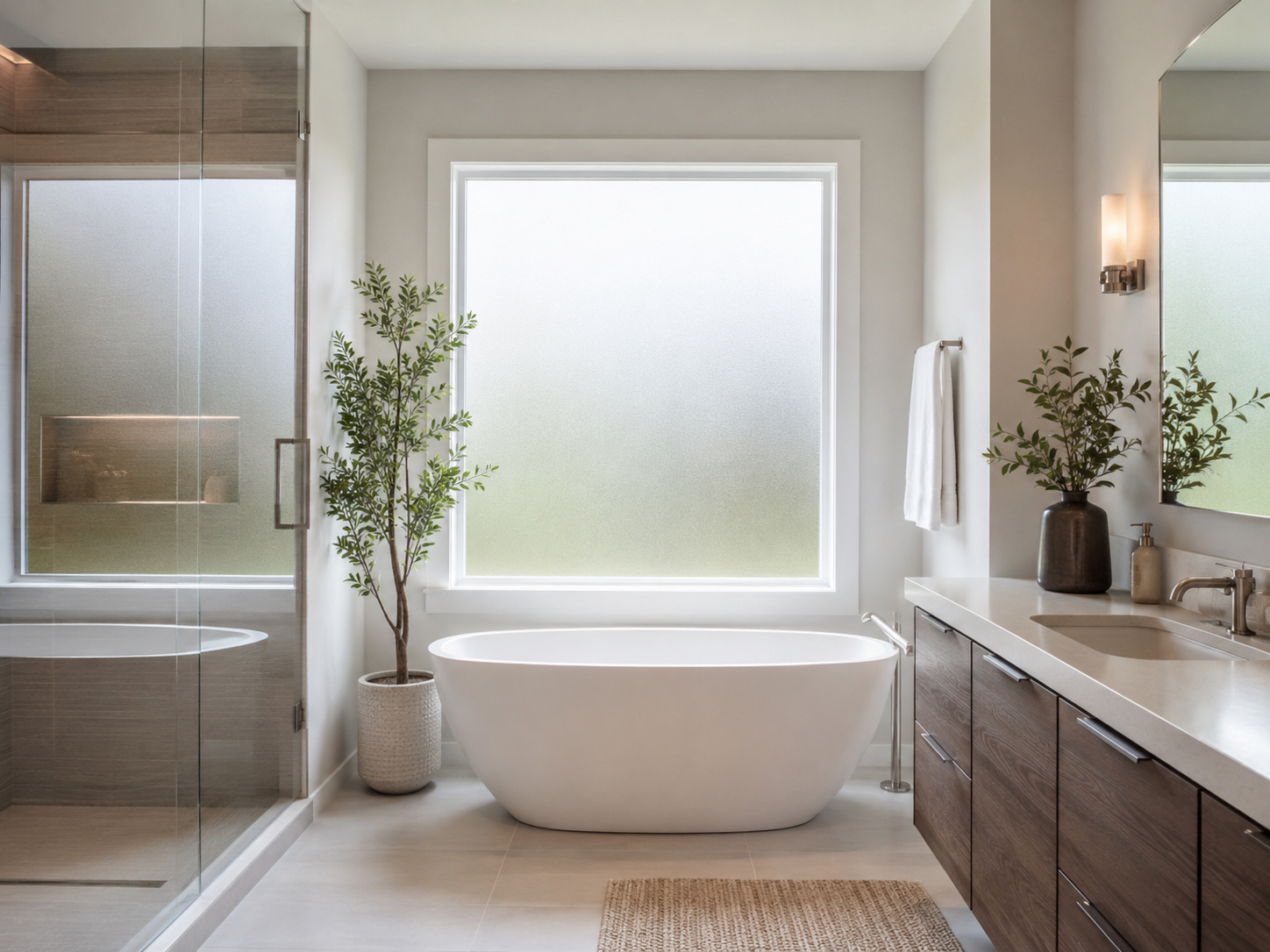 Frosted Window Film for bathroom privacy