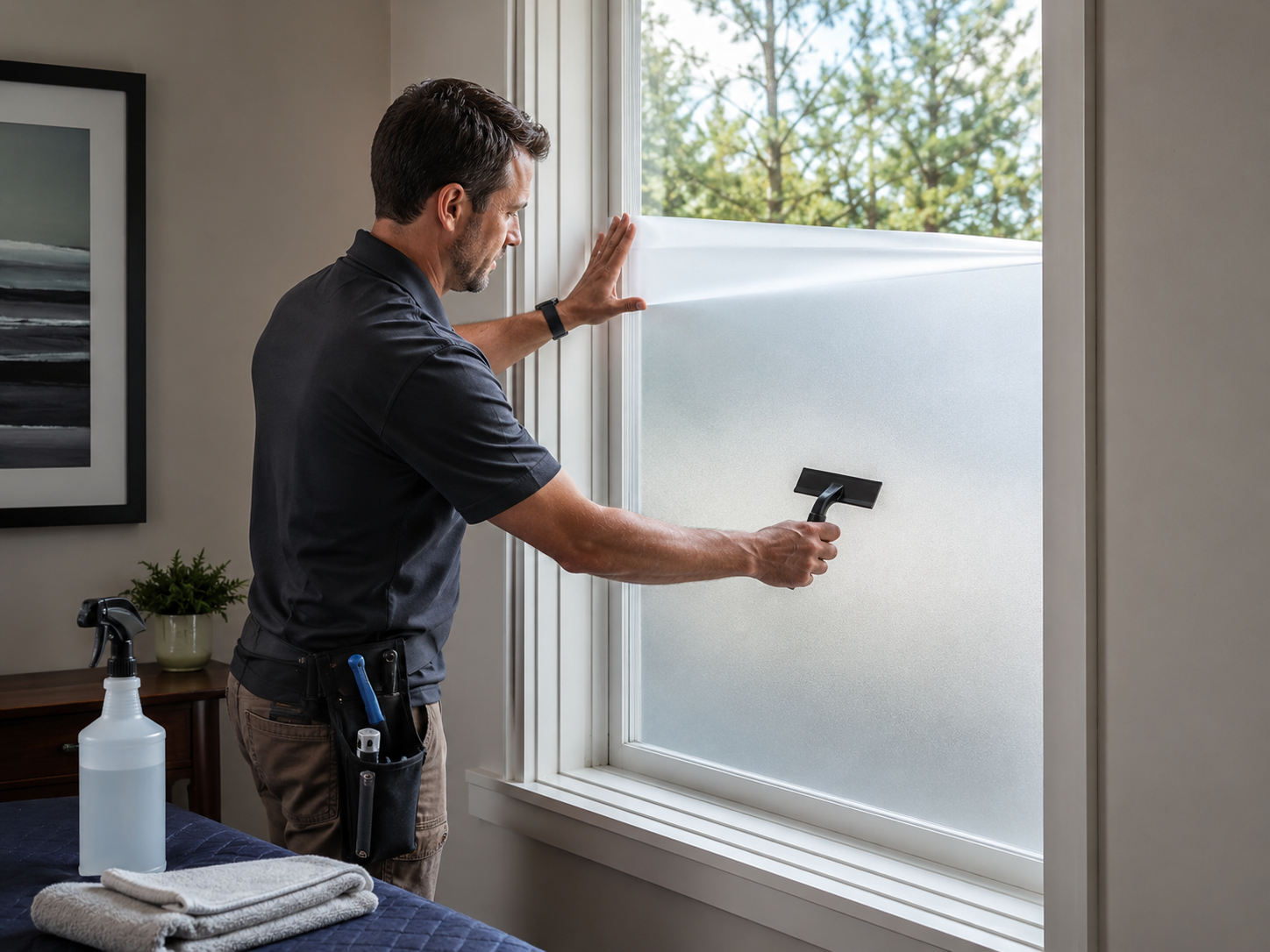 Privacy Window Film professional installation