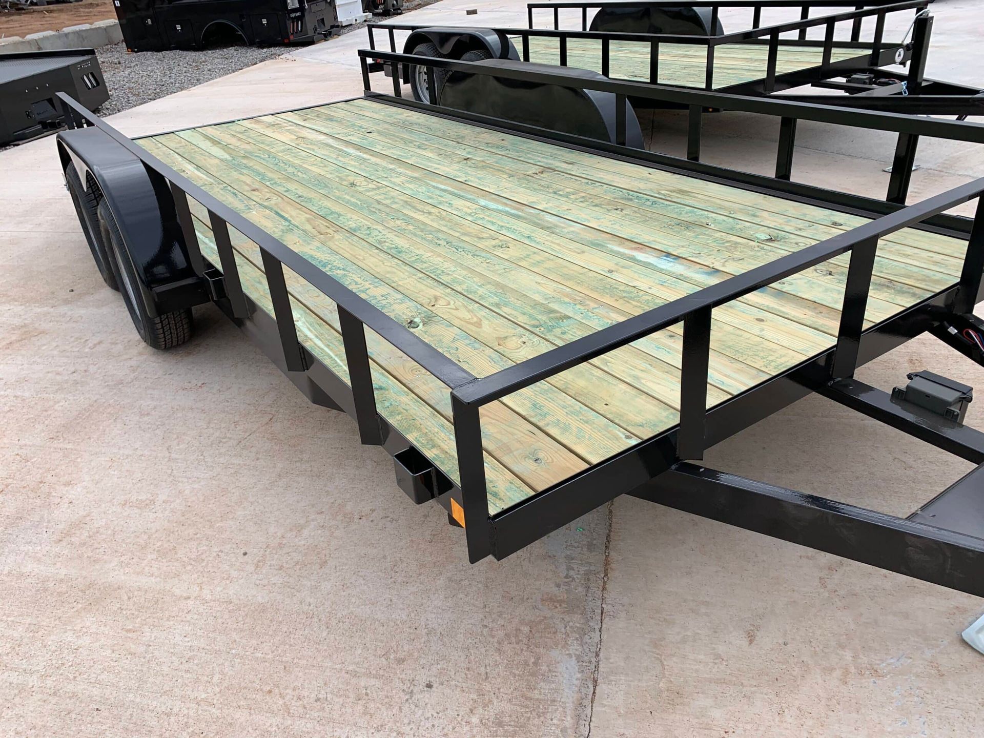 back utility trailer with wood floor