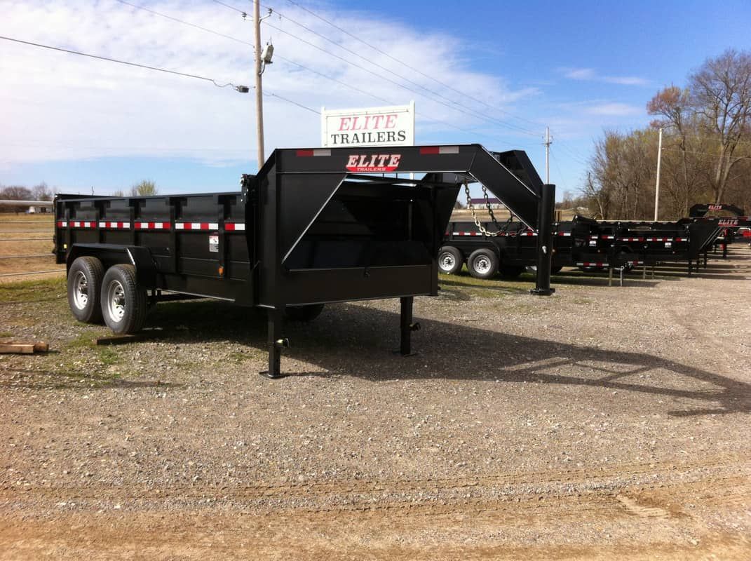 black gooseneck dump trailer